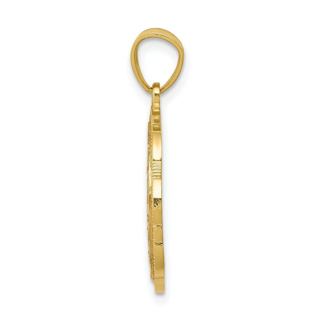 10K Two Tone Gold Anos 15 Oval Shape Pendant
