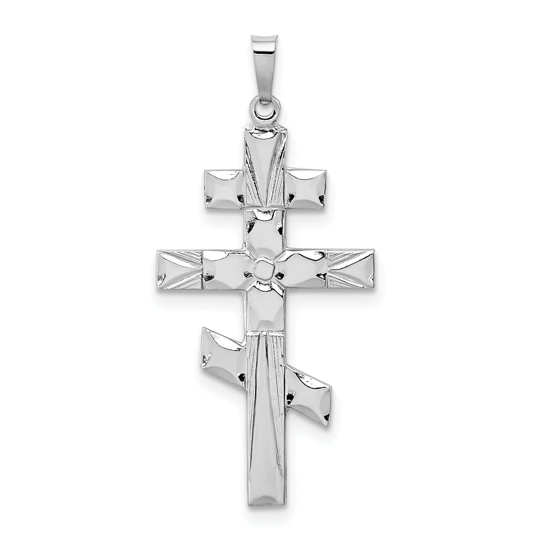 Lovely Rita's 14k White Gold Classic Eastern Orthodox Cross Pendant