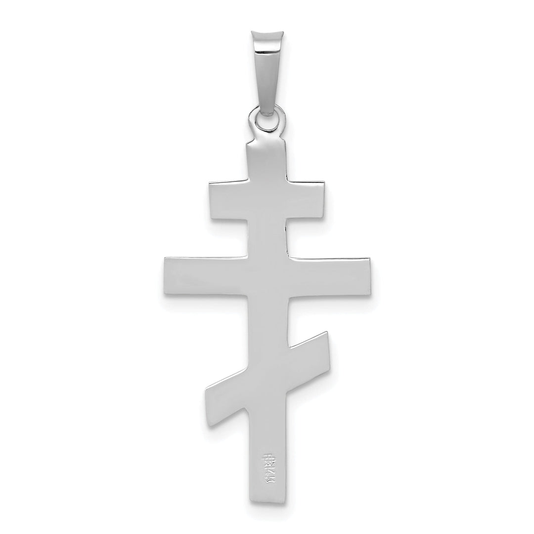Lovely Rita's 14k White Gold Classic Eastern Orthodox Design Cross Pendant