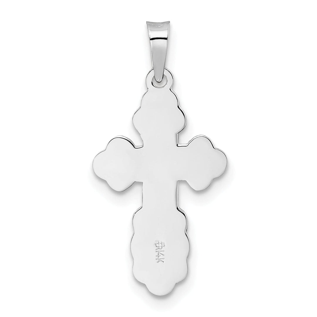 Lovely Rita's 14k White Gold Polished Eastern Orthodox Solid Cross Pendant