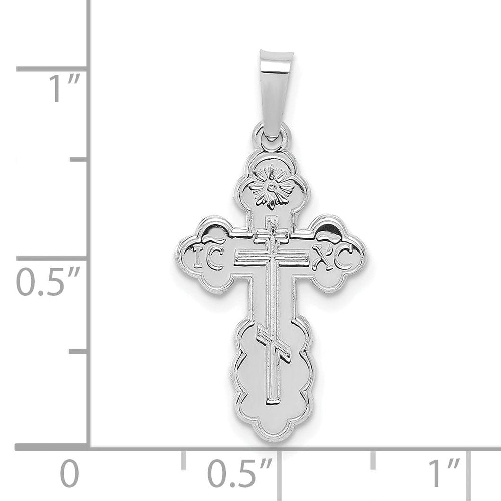 Lovely Rita's 14k White Gold Polished Eastern Orthodox Solid Cross Pendant