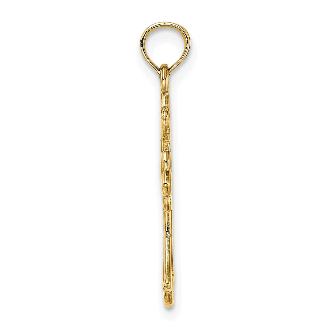 Lovely Rita's 14K Yellow Gold Cut-Out Design Dove Cross Pendant