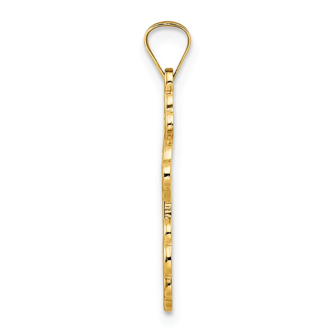 Lovely Rita's 14k Yellow Gold Eastern Orthodox Blue Enamel Design Cross Pendant