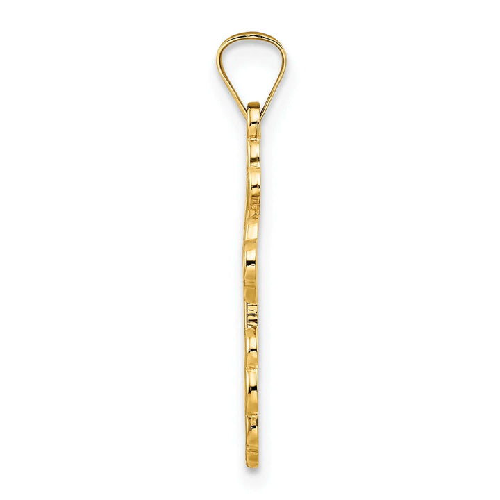 Lovely Rita's 14k Yellow Gold Eastern Orthodox Blue Enamel Design Cross Pendant