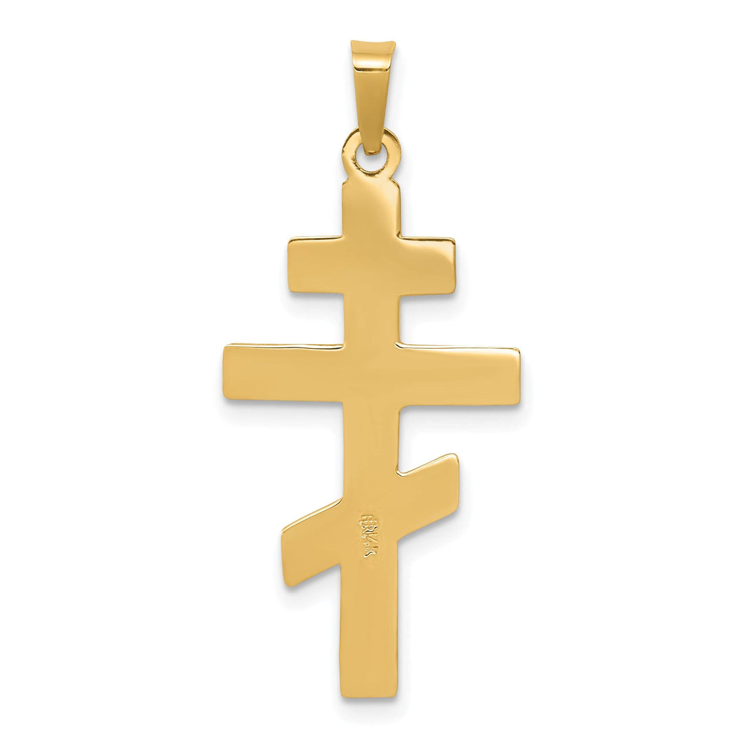 Lovely Rita's 14K Yellow Gold Eastern Orthodox Cross with Heart Pendant