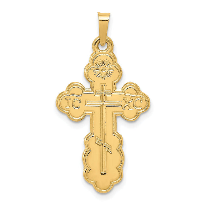 Lovely Rita's 14k Yellow Gold Elegant Design Eastern Orthodox Cross Pendant