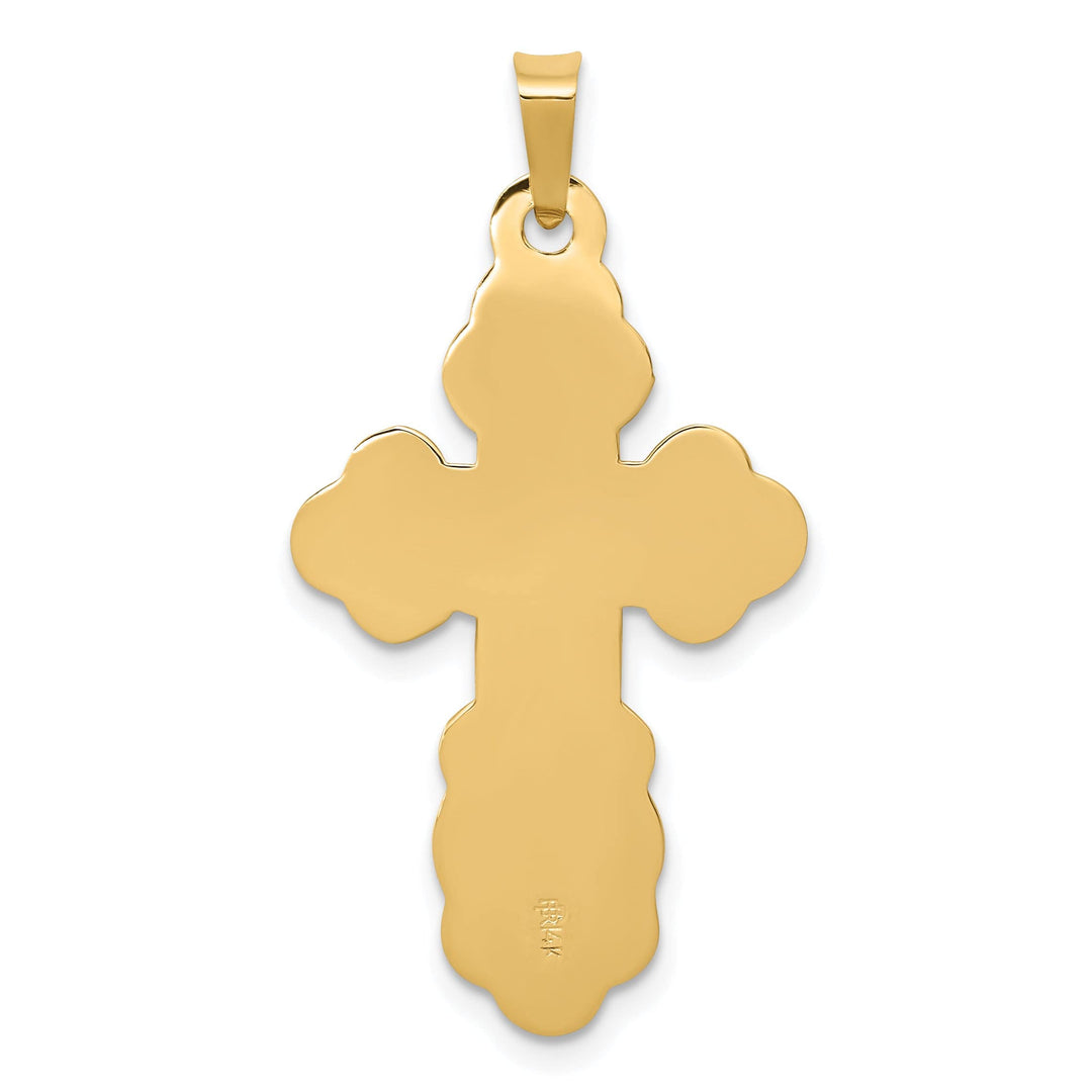 Lovely Rita's 14k Yellow Gold Elegant Design Eastern Orthodox Cross Pendant