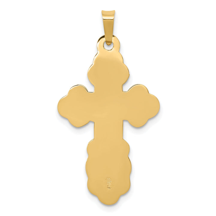 Lovely Rita's 14k Yellow Gold Elegant Design Eastern Orthodox Cross Pendant