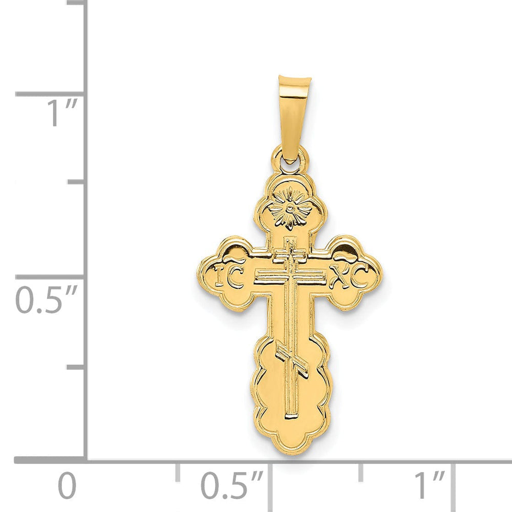 Lovely Rita's 14k Yellow Gold Handcrafted Eastern Orthodox Cross Pendant