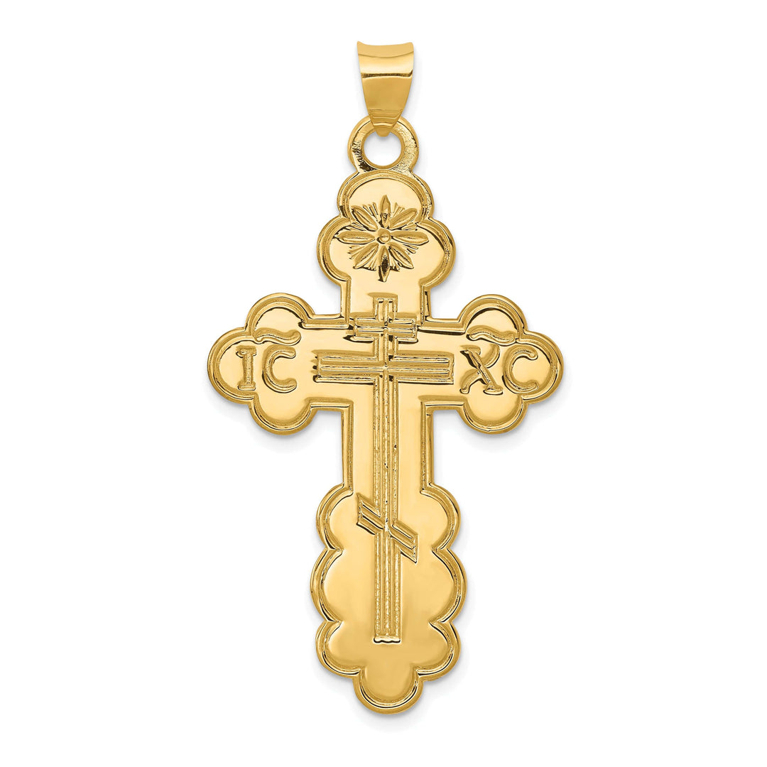 Lovely Rita's 14k Yellow Gold Large Classic Eastern Orthodox Cross Pendant