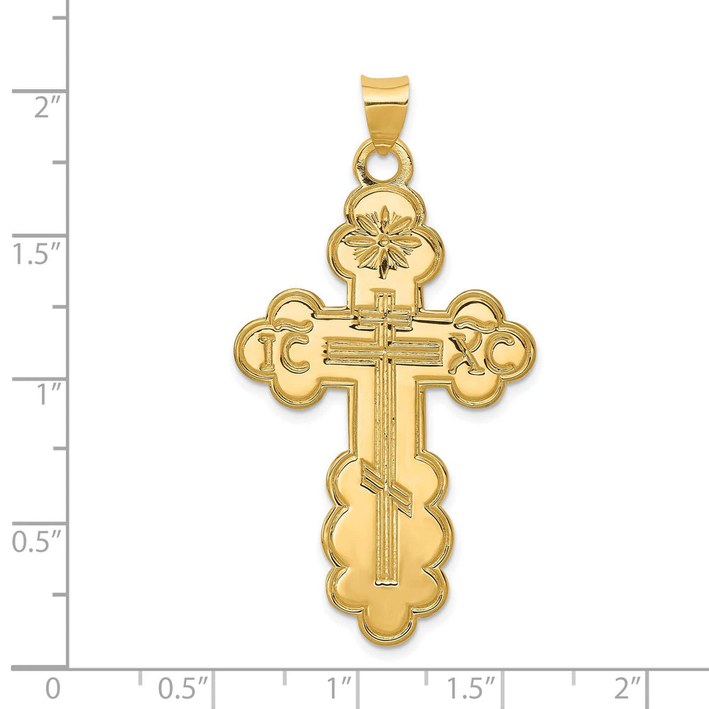 Lovely Rita's 14k Yellow Gold Large Classic Eastern Orthodox Cross Pendant