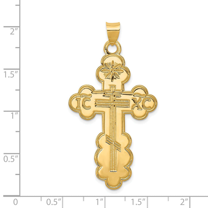 Lovely Rita's 14k Yellow Gold Large Classic Eastern Orthodox Cross Pendant