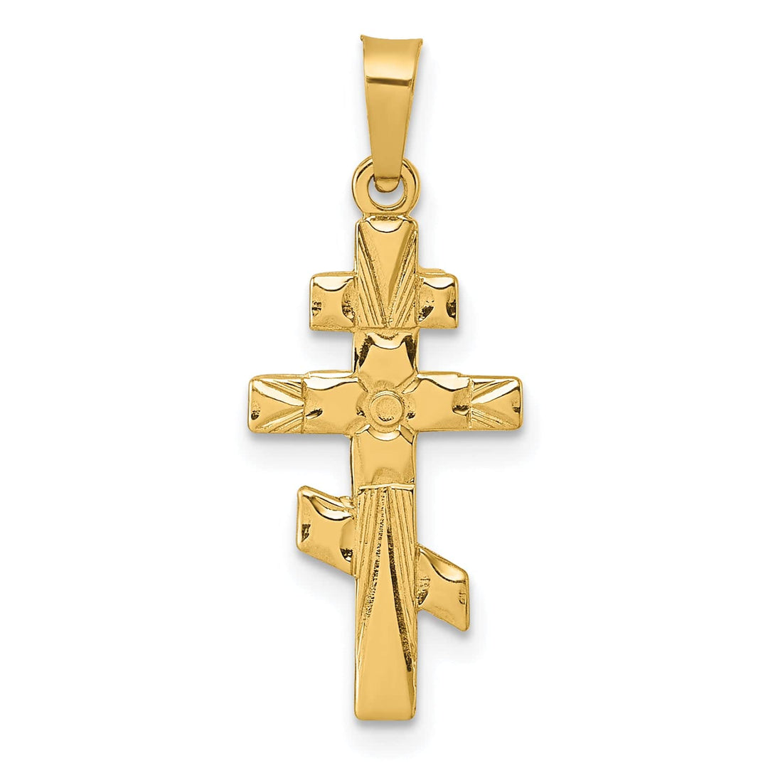 Lovely Rita's 14k Yellow Gold Polished Eastern Orthodox Cross Pendant