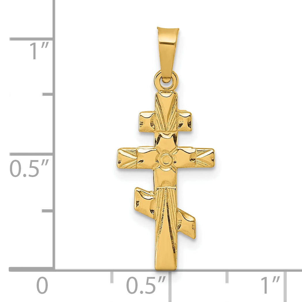 Lovely Rita's 14k Yellow Gold Polished Eastern Orthodox Cross Pendant