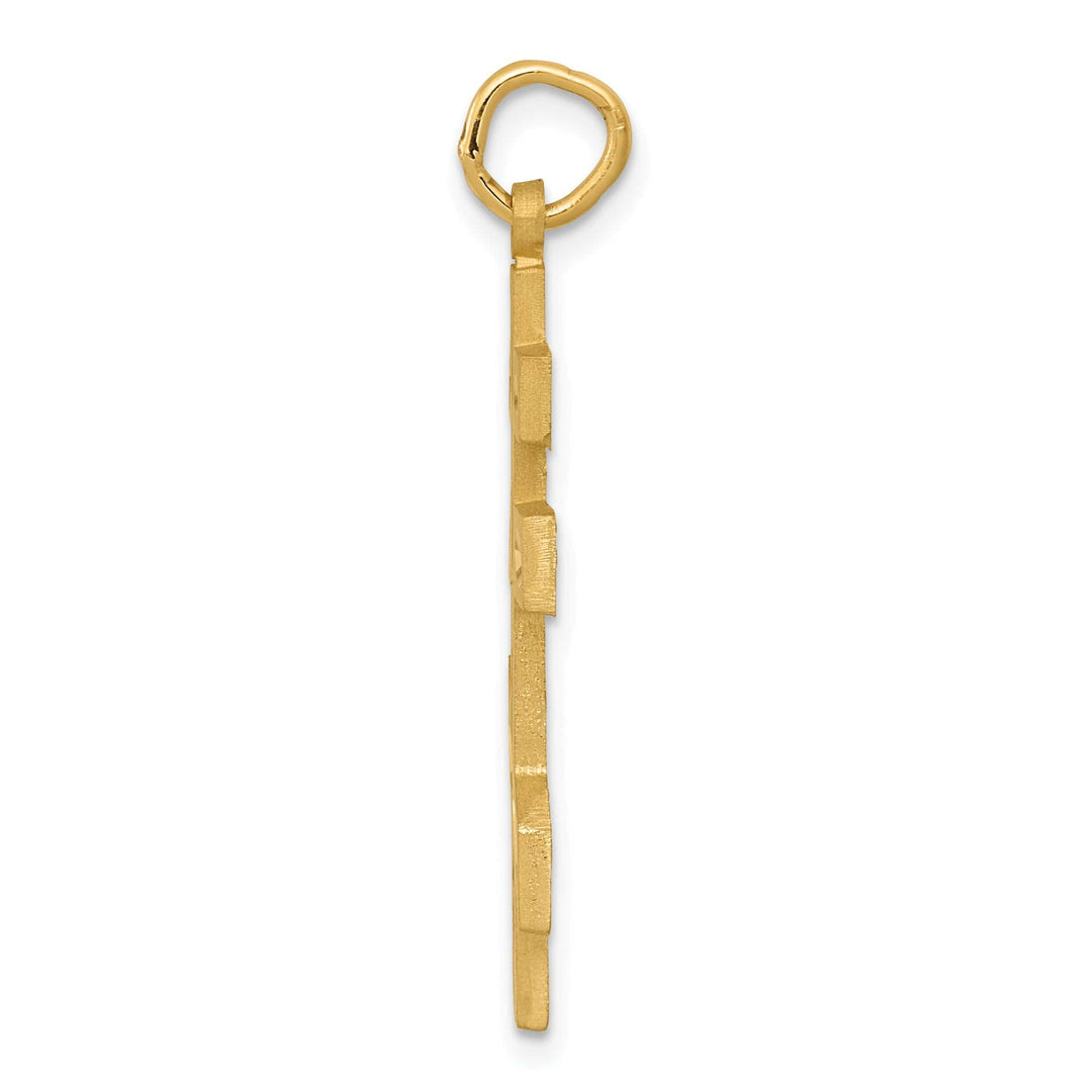 Lovely Rita's 14k Yellow Gold Satin D.C Finish Eastern Orthodox Cross Pendant