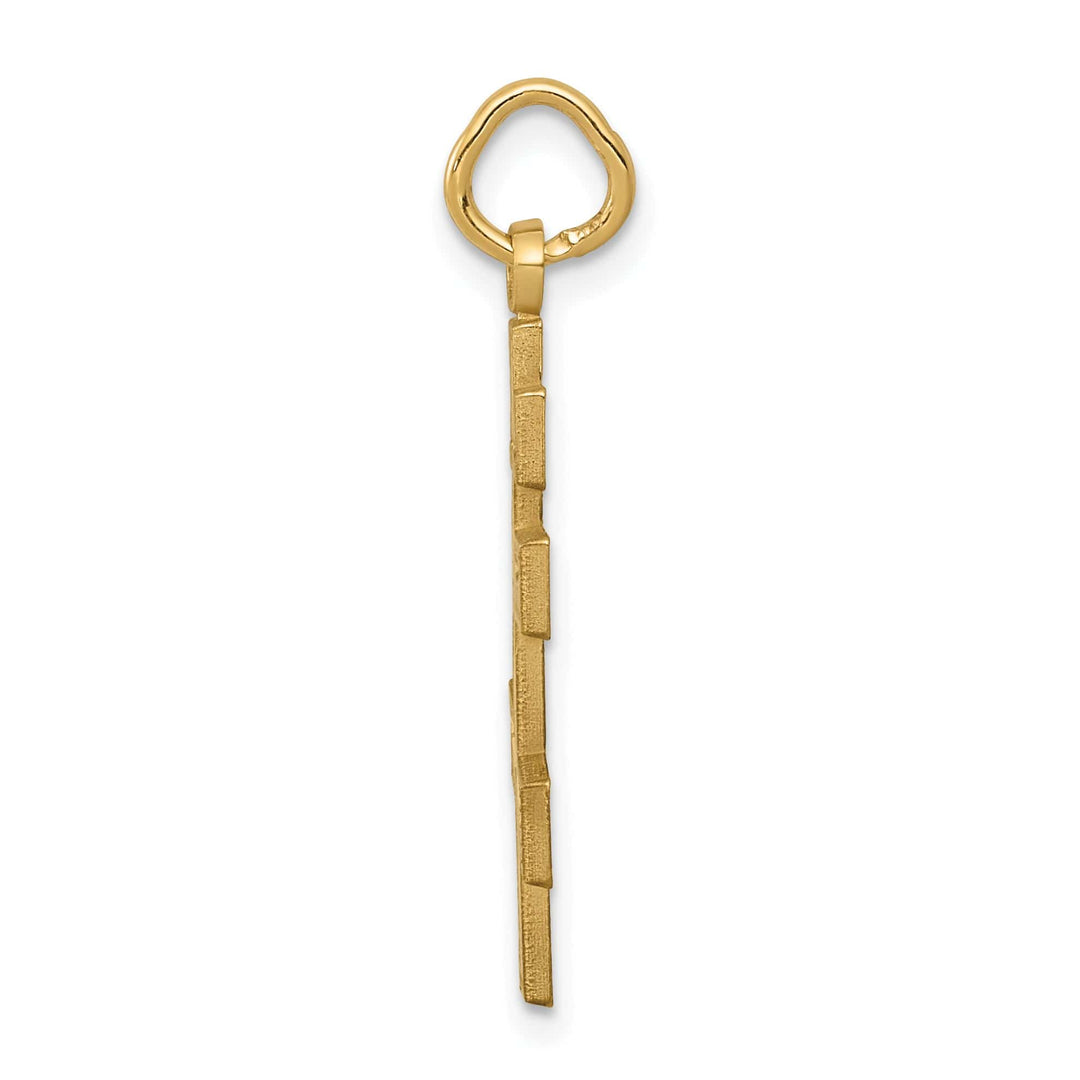 Lovely Rita's 14k Yellow Gold Satin D.C Finish Eastern Orthodox Cross Pendant