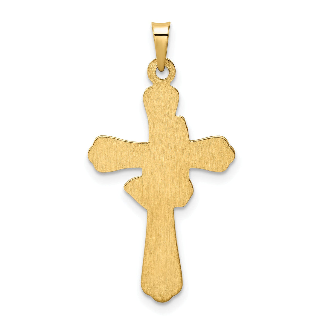 Lovely Rita's 14k Yellow, White Gold Praying Hands Design Cross Pendant