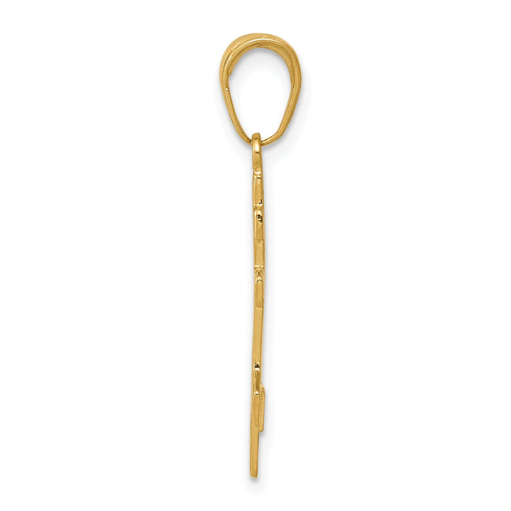 14k Yellow Gold Polished Finish Eastern Orthodox Cross Pendant