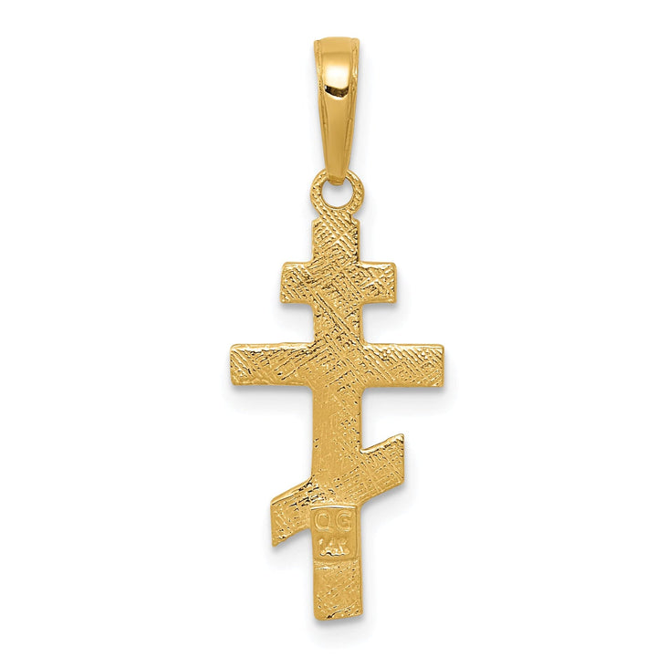 14k Yellow Gold Polished Finish Eastern Orthodox Cross Pendant