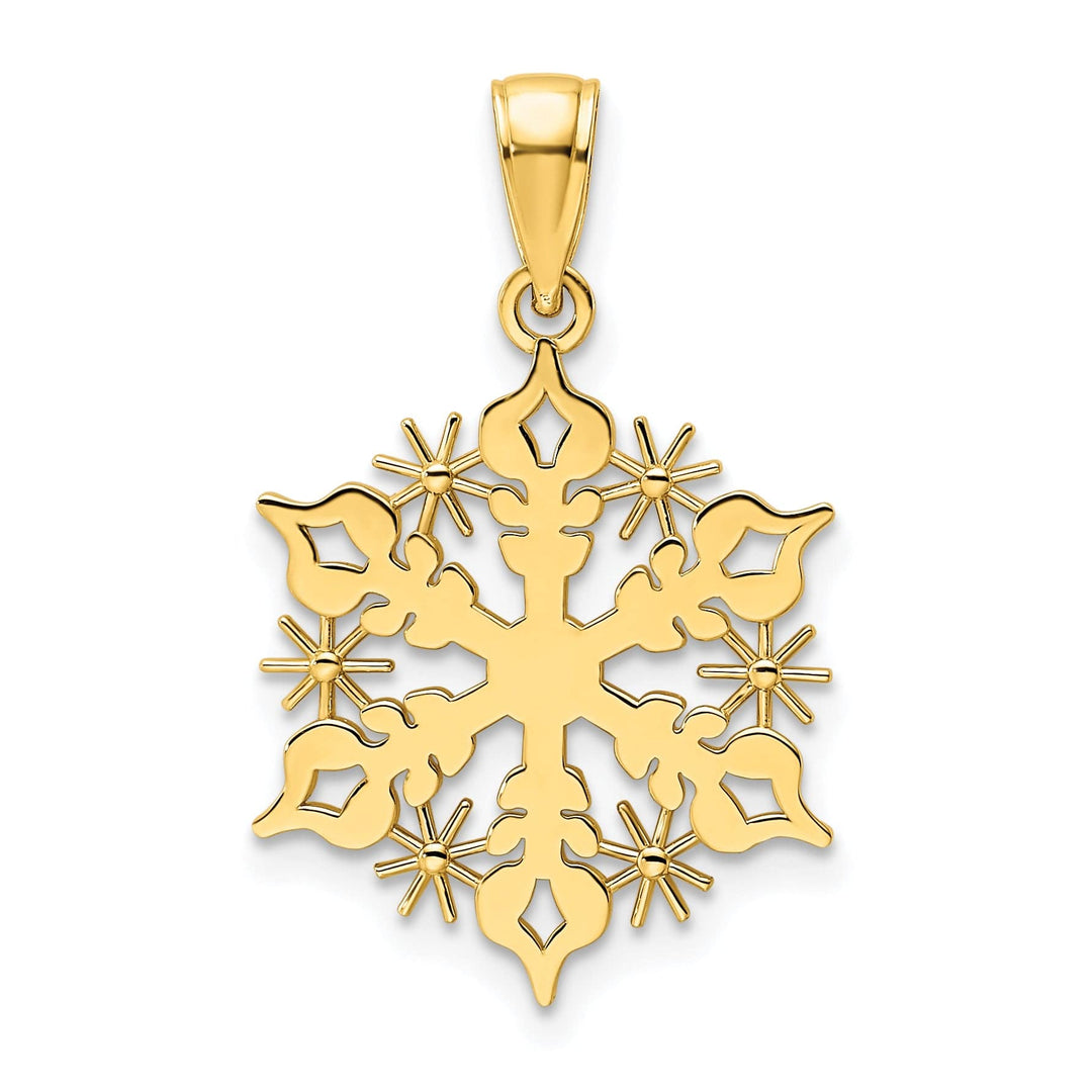 14K Yellow Gold Snowflake Design Pendant