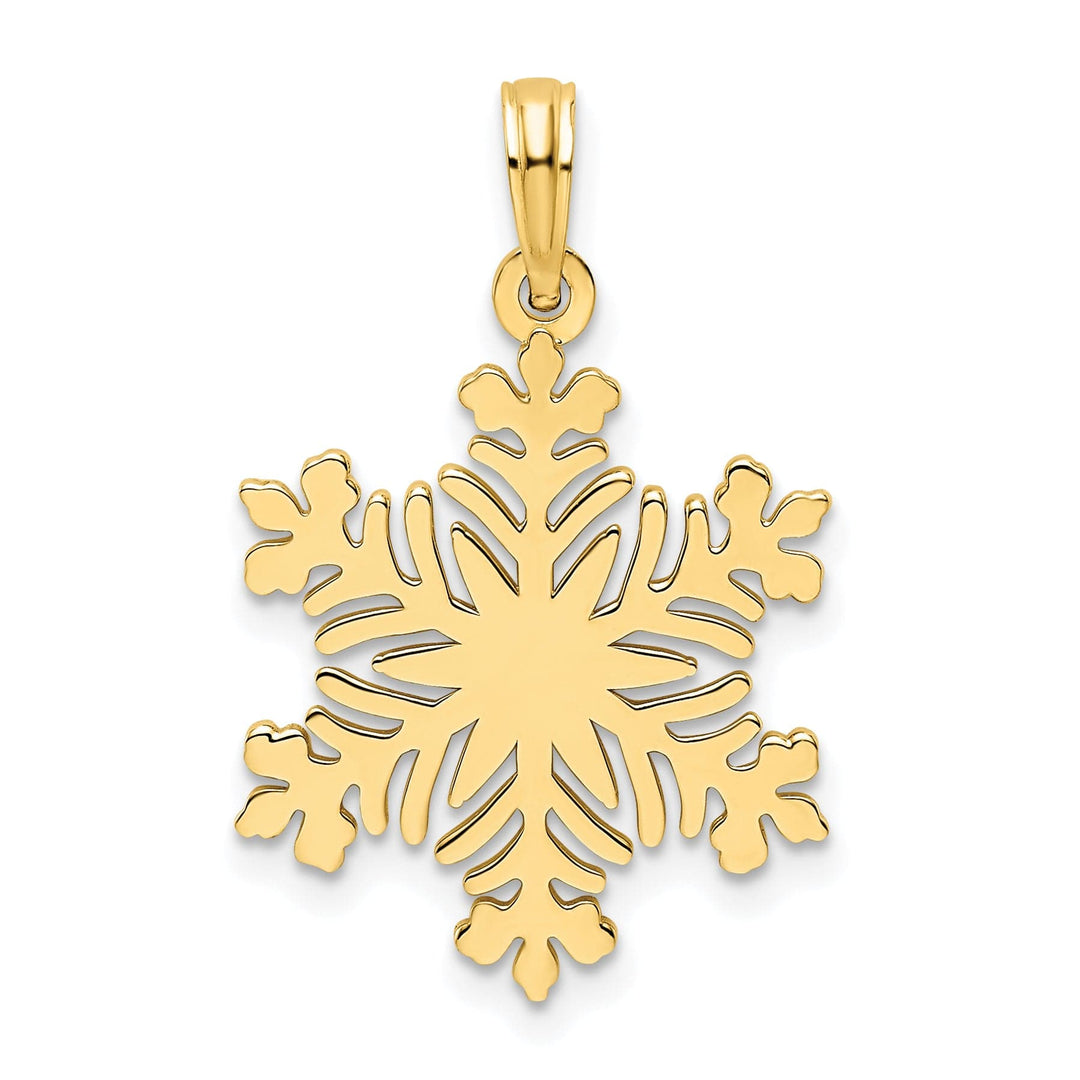 14K Yellow Gold Polished Fancy Design Snowflake Pendant