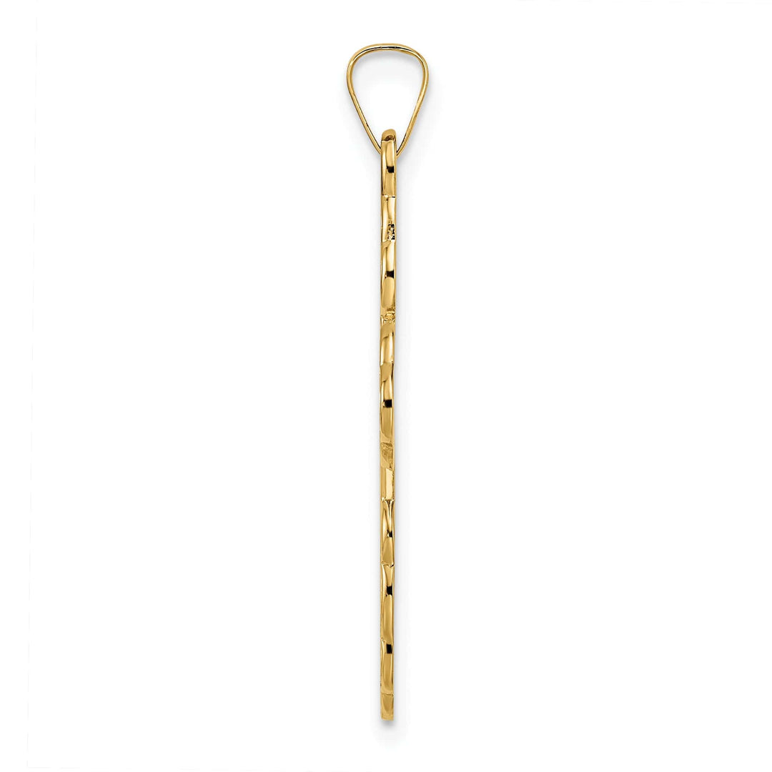 14k Yellow Gold Detailed Design Eastern Orthodox Cross Pendant