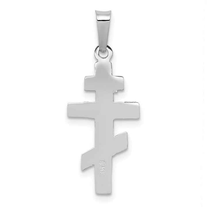 14k White Gold Classic Eastern Orthodox Cross Pendant