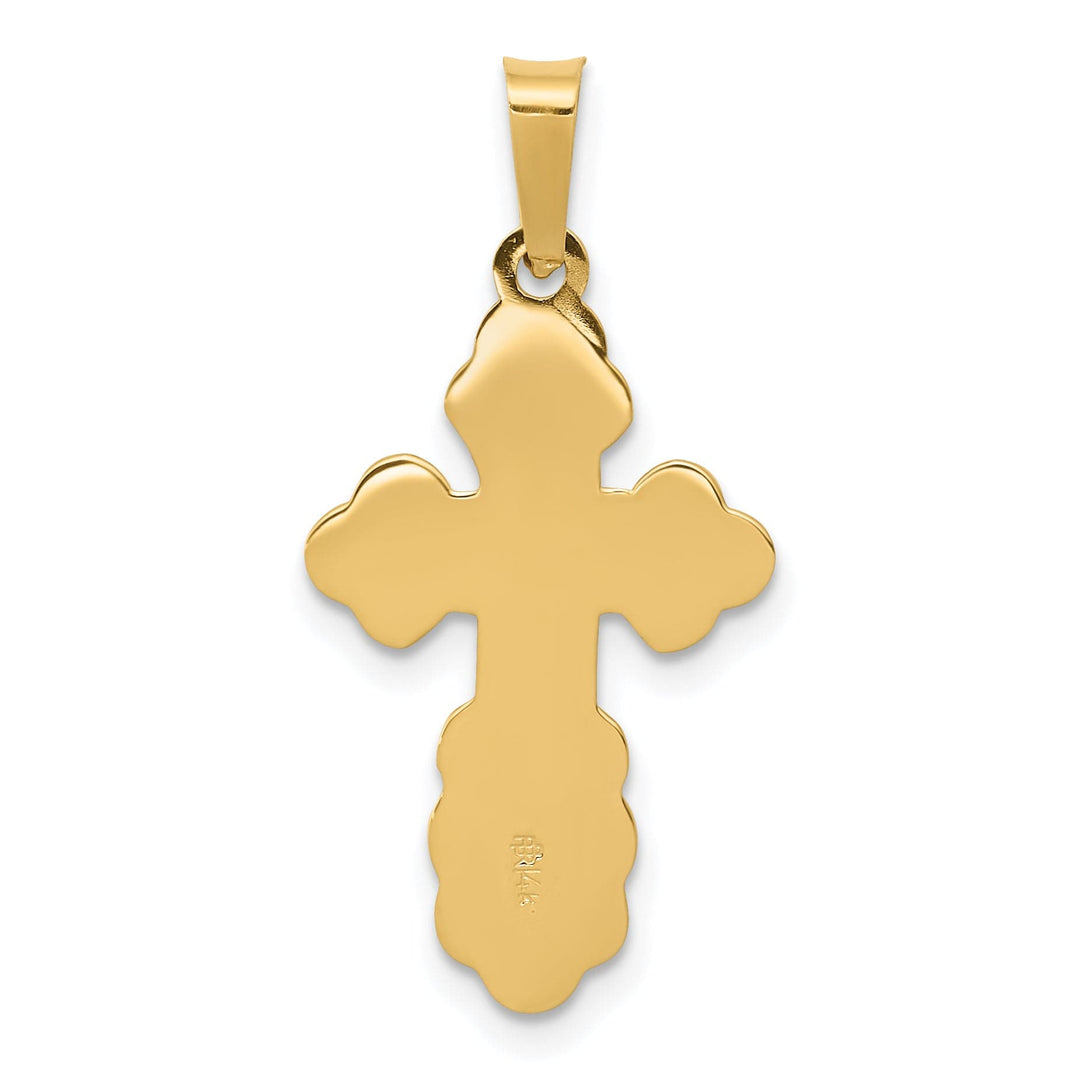 14k Yellow Gold Handcrafted Eastern Orthodox Cross Pendant
