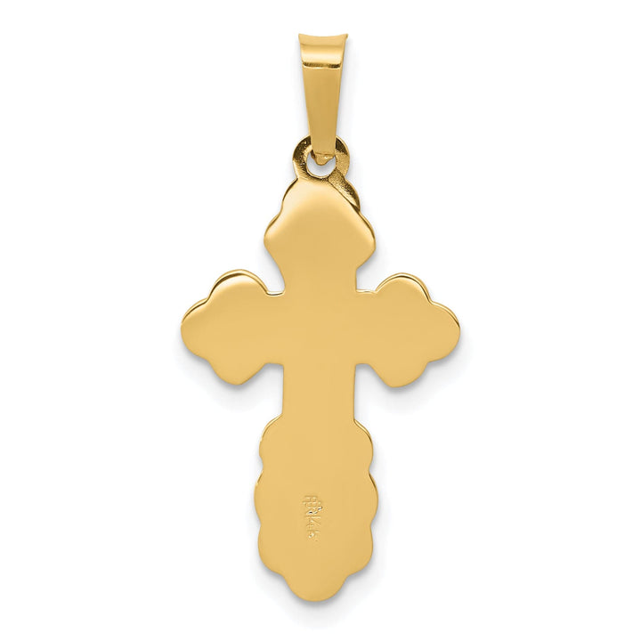 14k Yellow Gold Handcrafted Eastern Orthodox Cross Pendant