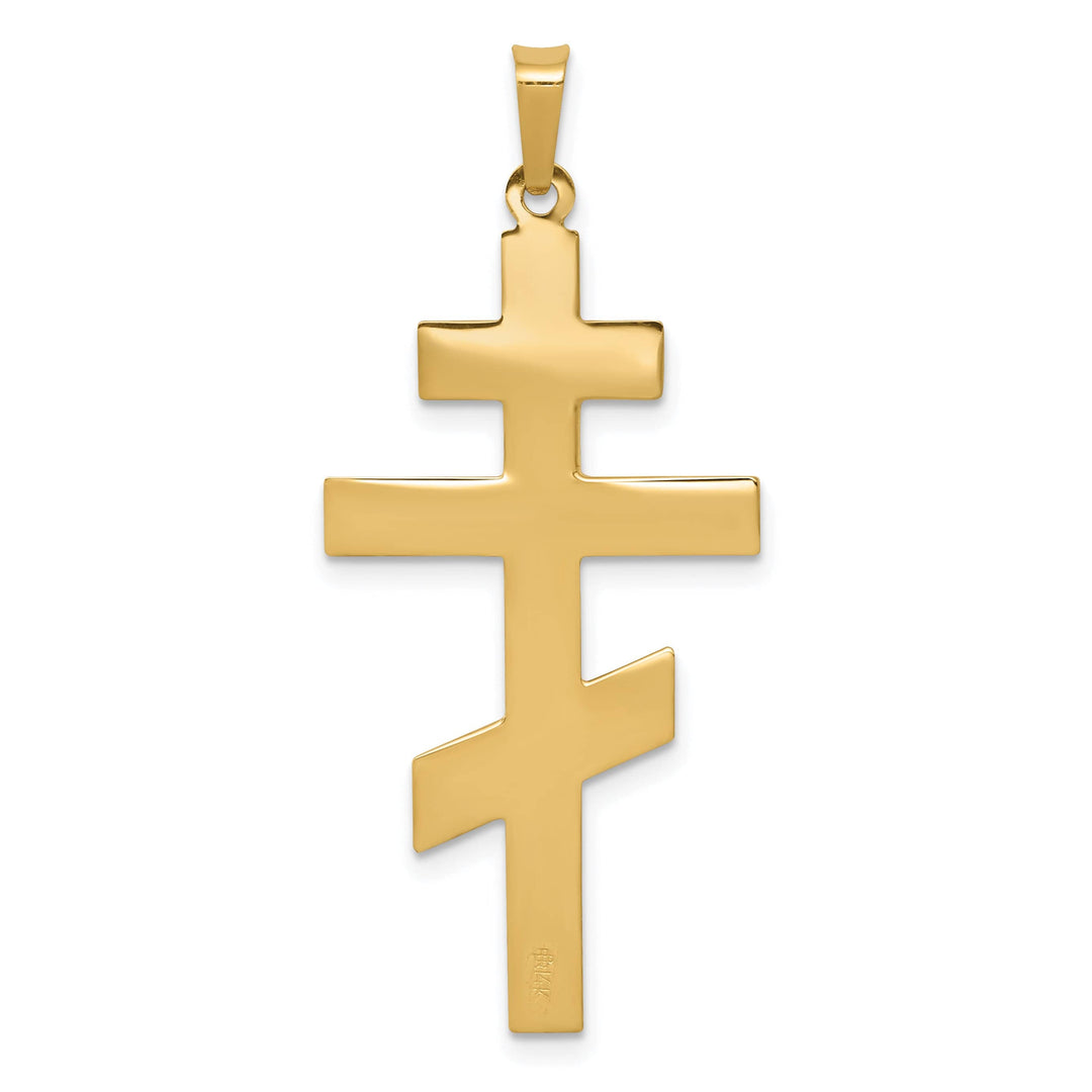 14k Yellow Gold Timeless Design Eastern Orthodox Cross Pendant