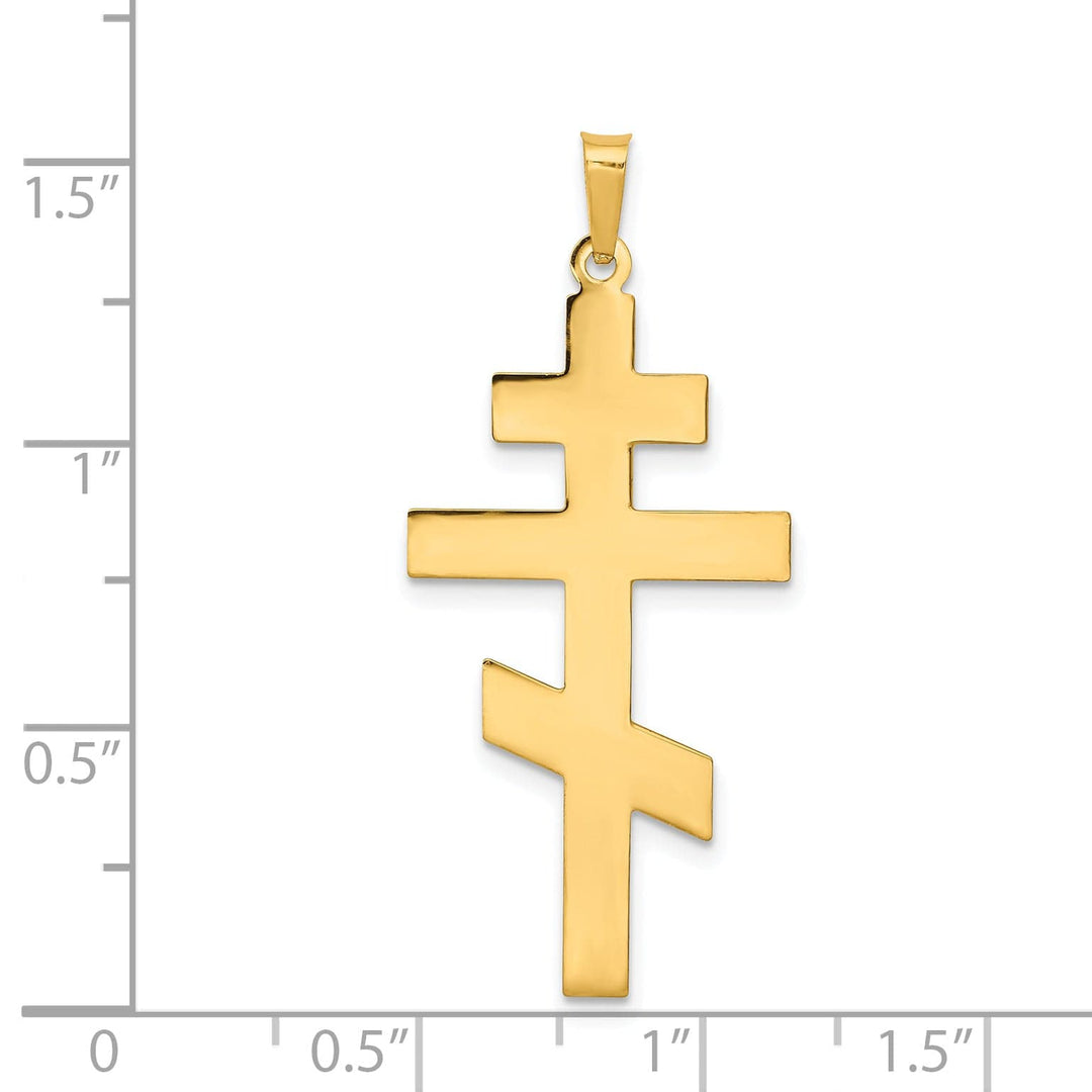 14k Yellow Gold Timeless Design Eastern Orthodox Cross Pendant