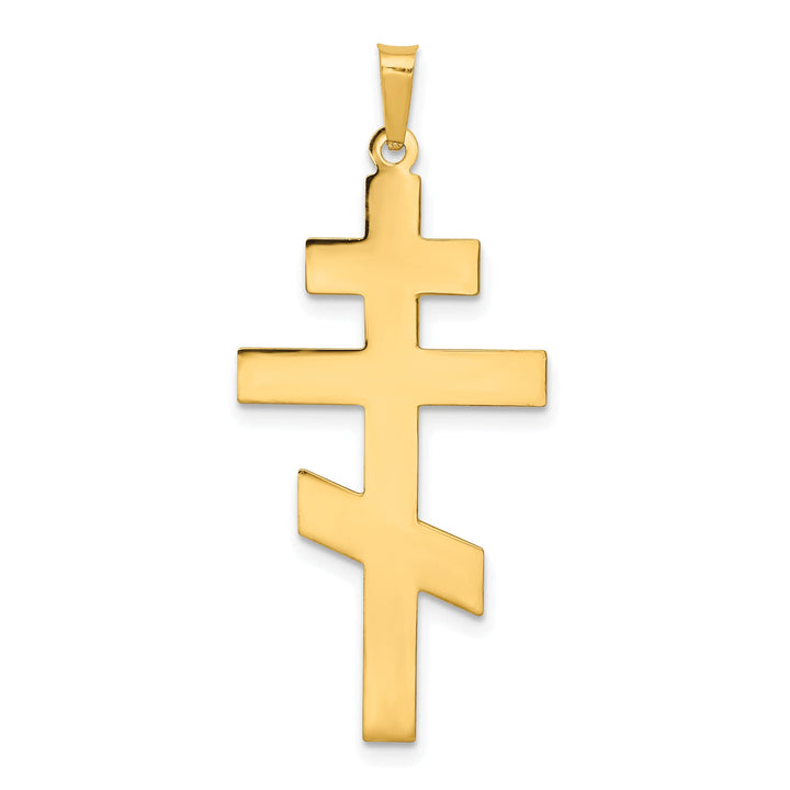 14k Yellow Gold Timeless Design Eastern Orthodox Cross Pendant