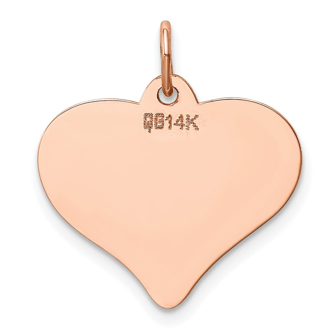 Lovely Rita's Charms & Pendants 14K Rose Gold Polished Finish Heart Shaped Disc Pendant