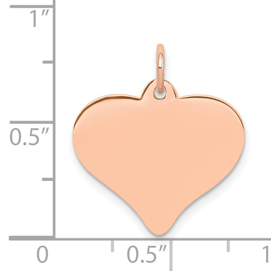 Lovely Rita's Charms & Pendants 14K Rose Gold Polished Finish Heart Shaped Disc Pendant