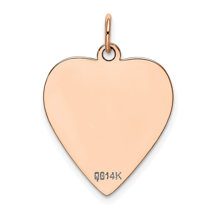 Lovely Rita's Charms & Pendants 14K Rose Gold Polished Heart Shaped Disc Design Pendant