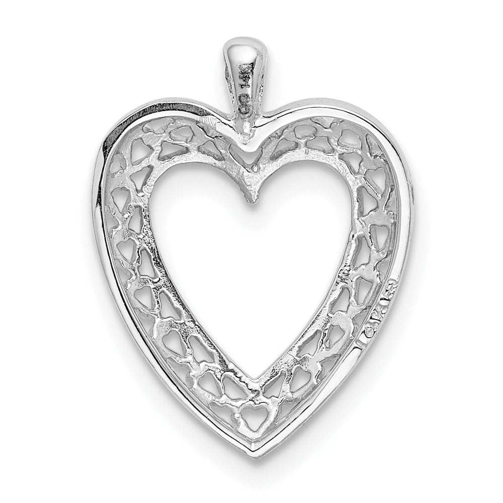 Lovely Rita's Charms & Pendants 14K White Cut-Out Fancy Design Heart Pendant