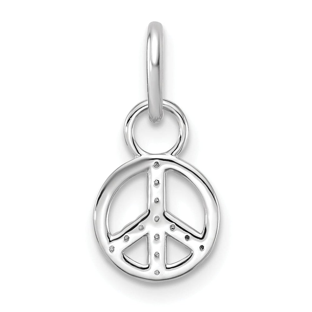 Lovely Rita's Charms & Pendants 14K White Gold Polished Diamond Peace Sign Charm