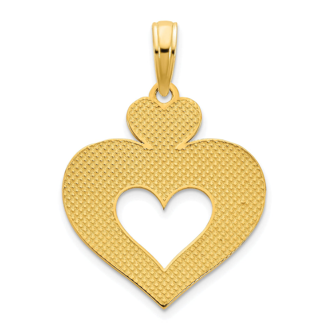 Lovely Rita's Charms & Pendants 14k Yellow Gold Fancy Cut Out Design Heart Pendant