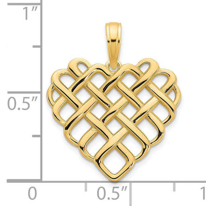 Lovely Rita's Charms & Pendants 14k Yellow Gold Fancy Design Heart Pendant
