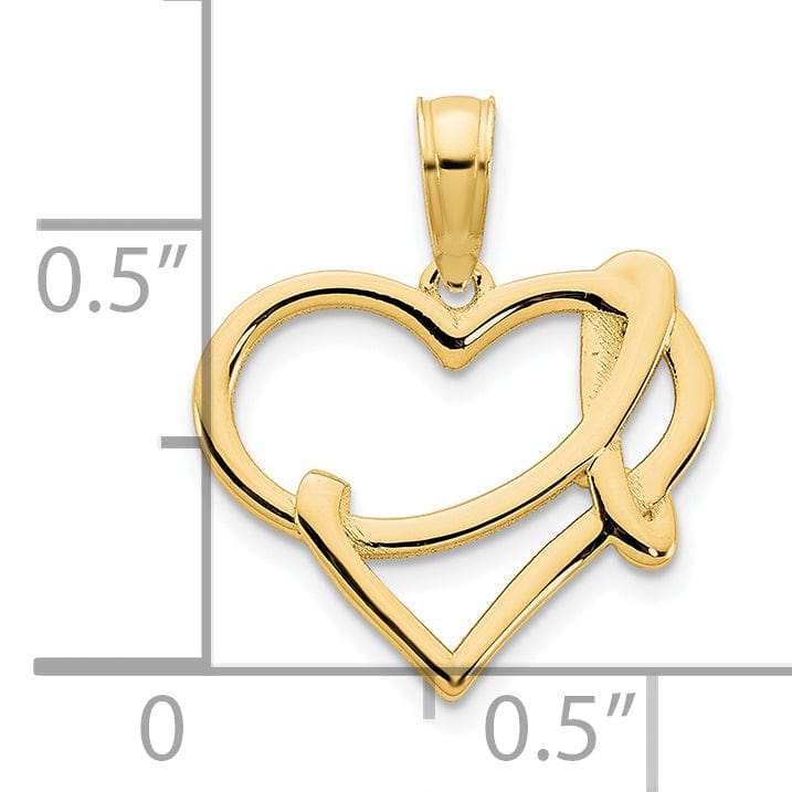 Lovely Rita's Charms & Pendants 14k Yellow Gold Fancy Heart Design Pendant