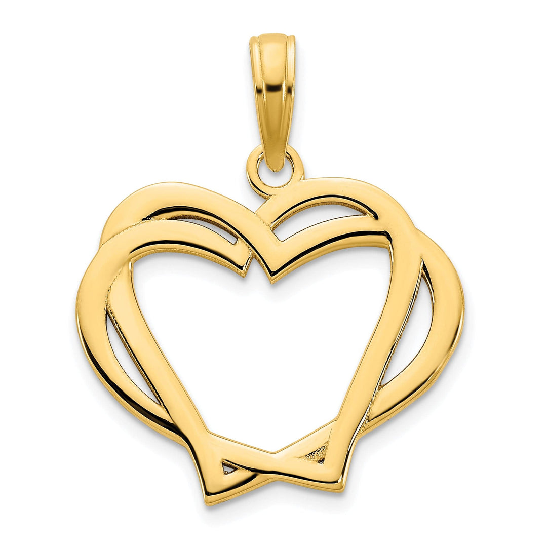 Lovely Rita's Charms & Pendants 14k Yellow Gold  Fancy Heart in a Heart Design Pendant