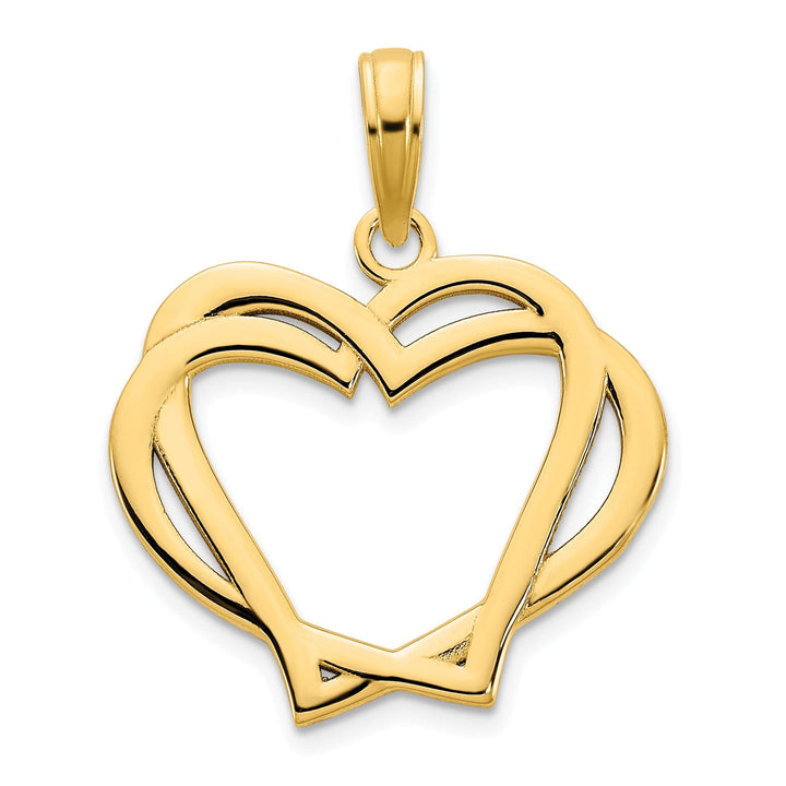 Lovely Rita's Charms & Pendants 14k Yellow Gold  Fancy Heart in a Heart Design Pendant