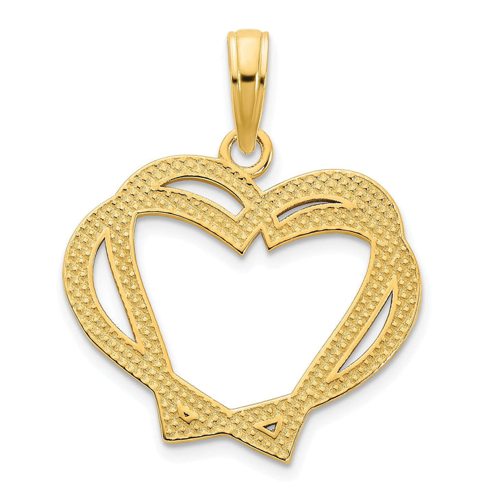 Lovely Rita's Charms & Pendants 14k Yellow Gold  Fancy Heart in a Heart Design Pendant