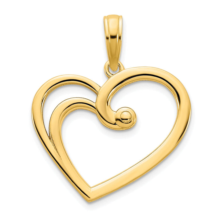 Lovely Rita's Charms & Pendants 14k Yellow Gold Fancy Open Heart Pendant
