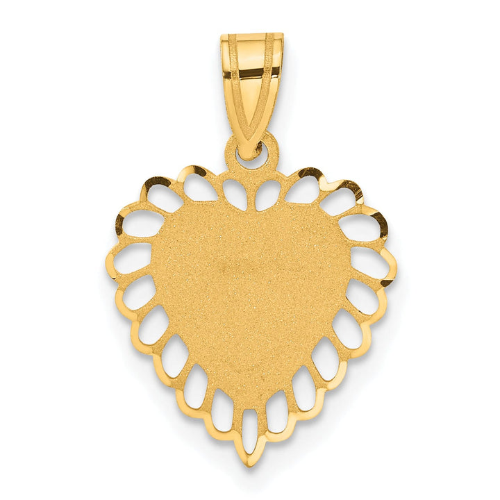 Lovely Rita's Charms & Pendants 14k Yellow Gold Polished Border Heart Pendant