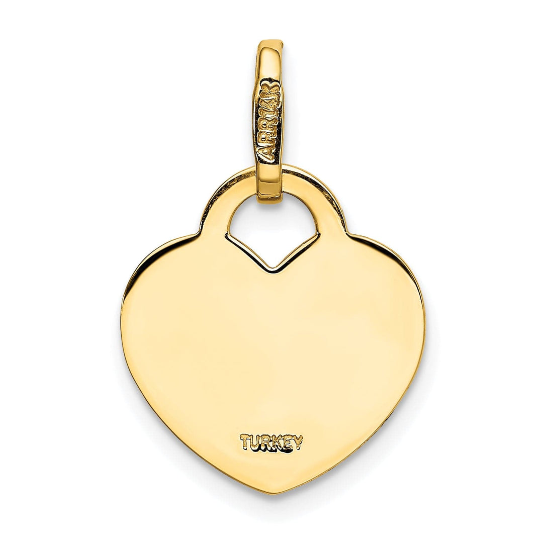 Lovely Rita's Charms & Pendants 14k Yellow Gold Polished Heart Shaped Disc Pendant