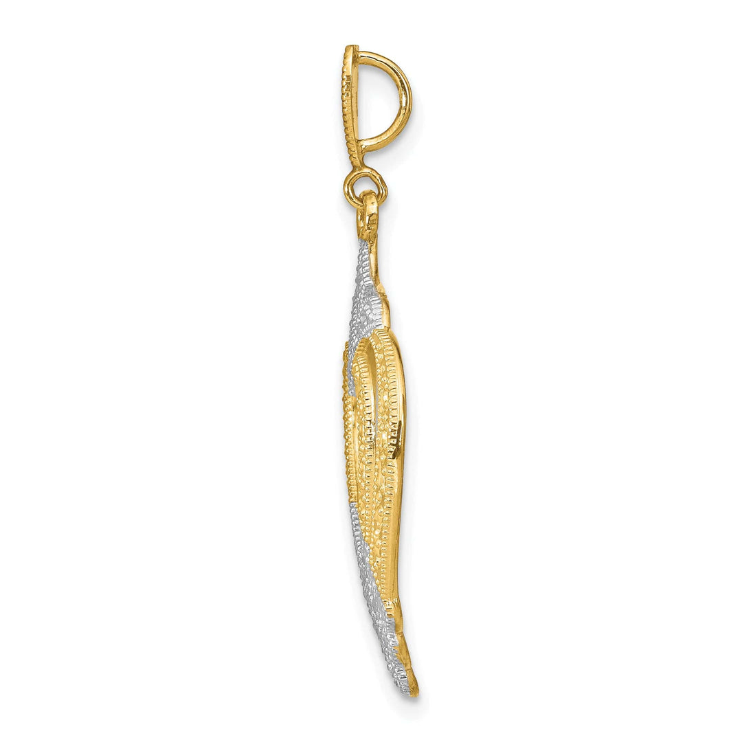 Lovely Rita's Charms & Pendants 14k Yellow Gold Rhodium Cut-Out Heart Pendant