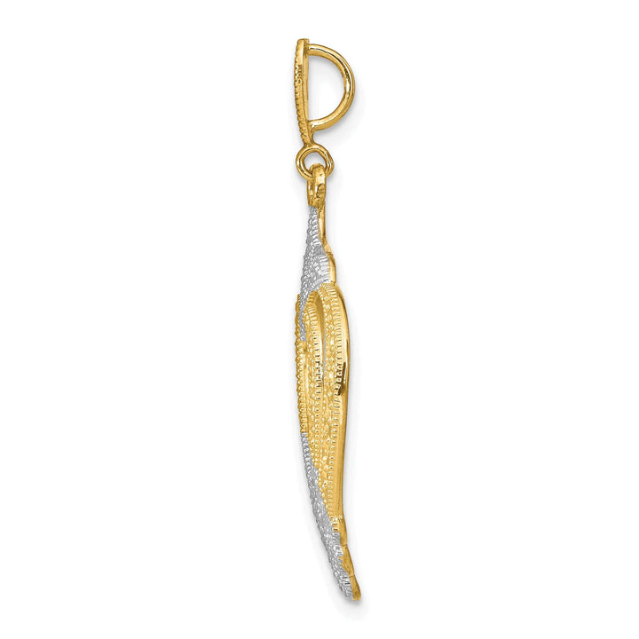 Lovely Rita's Charms & Pendants 14k Yellow Gold Rhodium Cut-Out Heart Pendant