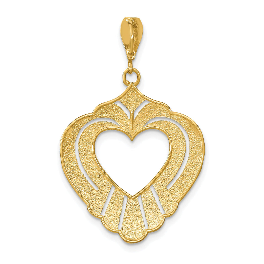 Lovely Rita's Charms & Pendants 14k Yellow Gold Rhodium Cut-Out Heart Pendant