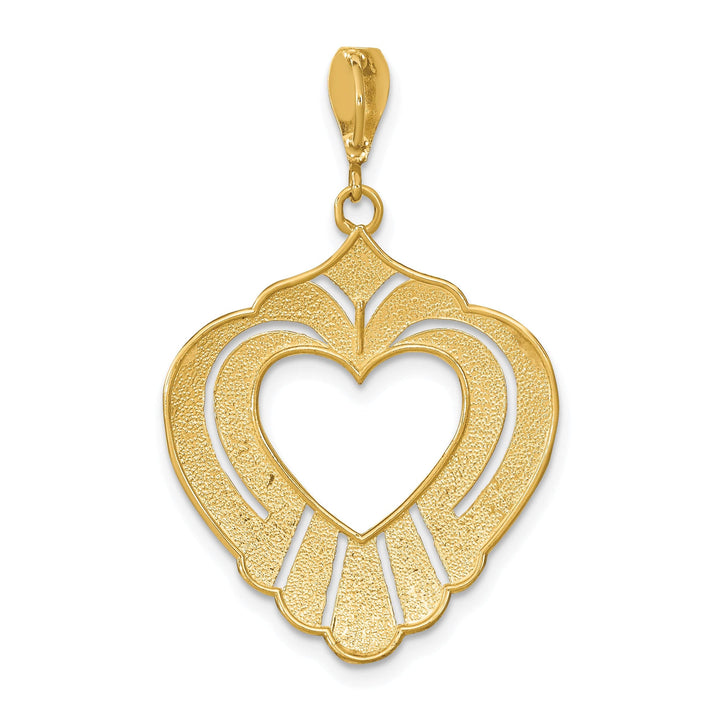 Lovely Rita's Charms & Pendants 14k Yellow Gold Rhodium Cut-Out Heart Pendant